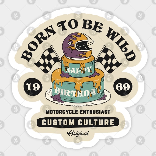 Birthday cake custom motorcycle Sticker by hendijulyandi